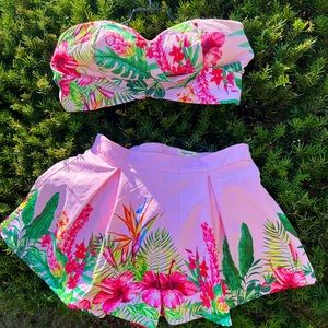 2 piece set Floral Pink set